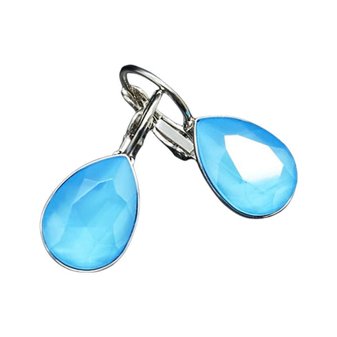 Auskarai „Kristalo Lašas (Vasaros Mėlyna)“ su Swarovski™ kristalais